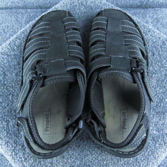 Propét Men Fisherman Shoes Size 9 Extra Wide Black Leather Lace Up - Picture 6 of 10